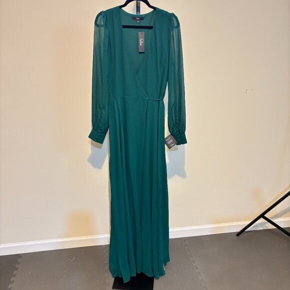 Lulus My Whole Heart Green Wrap Long Sleeve Maxi Dress - Picture 5 of 14